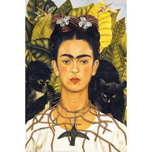 Modern Style Frida Kahlo Portrait <b>Poster</b> Paper Design for Wall Decor with Necklace - Product Image 1