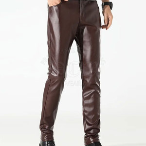 Premium Choice <b>Men</b> <b>Leather</b> <b>Pants</b> Eco-Friendly Lightweight Windproof Stylish Casual Comfortable Customizable Modern Straight Mid - Product Image 5