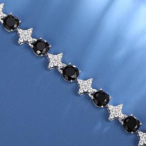 Collar de diamantes de moissanita blanca y negra Collar de diamantes de moissanita de plata esterlina 925 - Product Image 1