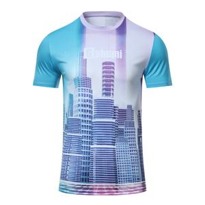 T-shirts graphiques personnalisés de qualité supérieure en jersey 100 % polyester à col rond pour hommes, motif imprimé numérique tricoté, sublimation respirante - Product Image 6