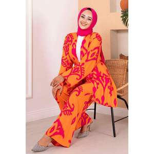 Hijab Estampado Viscosa Conjunto 2 Piezas Naranja - Product Image 3