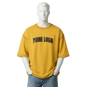 Camisetas Personalizadas 100% Algodón 230GSM, Camiseta de Lujo de Peso Pesado para Hombre, Camiseta Holgada con Logotipo Bordado, Camiseta Extra Grande para Hombre - Product Image 1