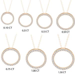 จี้เพชรโมอิสทรงกลมสำหรับผู้หญิง o.10เงิน925 - Product Image 1