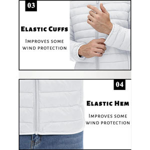 Chaqueta Acolchada Ligera para Hombre, Cuello Alto, Resistente al Agua, Cortavientos, Cierre Completo, Abrigo Cálido para Trabajo al Aire Libre, Informal, de Invierno - Product Image 4