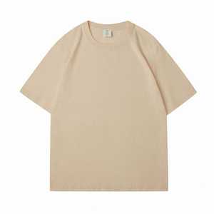 Camiseta beige de gran tamaño Unisex Premium, camiseta informal minimalista de algodón 100% para la comodidad diaria y el estilo, camisetas informales de gran tamaño - Product Image 2