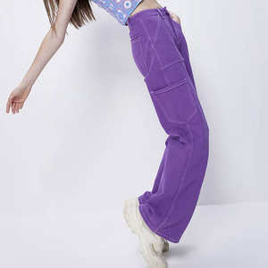 Nueva llegada Diseñe su propio pantalón vaquero para mujer, pantalón vaquero de color personalizado para mujer, pantalón acampanado de peso medio para mujer - Product Image 6