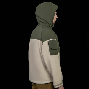 Veste coupe-vent d'hiver en polaire respirante en toile avec col montant et fermeture à glissière pour hommes de grande taille en peau de vache - Product Image 6