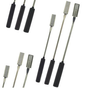 Juego de escofinas para dientes flotantes dentales equinos de 3 piezas, escofina hacia arriba y recta, instrumentos veterinarios de acero inoxidable, negro duradero - Product Image 1