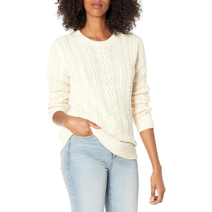 Women's 100% Cotton O-Neck <b>Sweater</b> Women's Plus Size Classic-Fit <b>Long</b>-Sleeve Breathable Crewneck <b>Sweater</b> Cotton Super Soft - Product Image 1