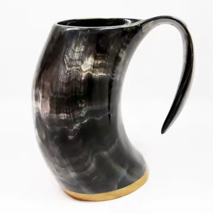 Taza de cuerno de vino vikingo de alta calidad, diseño único, vino, cerveza, cuerno de Búfalo, taza tallada, taza de cuerno para beber, artesanía de media luna - Product Image 3