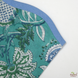 Fait à la main 2025 tendance Simple belle sarcelle Airforce bleu coton tissu serviettes en tissu forme carrée bloc impression pour les mariages - Product Image 4