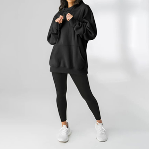 Sweat à capuche en coton mélangé de qualité supérieure pour hommes et femmes Streetwear personnalisable avec sweats à capuche pour femmes à épaules tombantes - Product Image 2