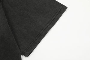 เสื้อยืดผ้าฝ้ายฟอกแขนสั้นคอกลมแขนสั้นสำหรับผู้ชายเสื้อผ้าไซส์พิเศษ - Product Image 4