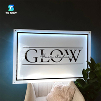 Enseigne lumineuse personnalisée pour salon de beauté, logo d'entreprise en acrylique rond avec LED, décoration murale pour studio de coiffure et de manucure, enseigne lumineuse