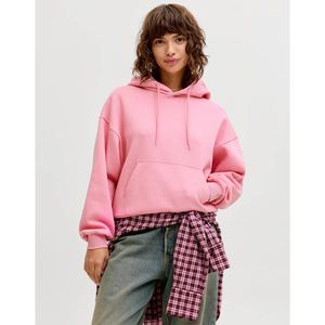 เสื้อฮู้ดดี้ผู้หญิง/ผู้ชาย ผ้าฝ้าย ทรงโอเวอร์ไซส์ แบบเรียบ ไม่มีลาย สกรีนโลโก้ได้  ทรงครอป  ผ้าหนา  ใส่สบาย  ทรงหลวม - Product Image 5