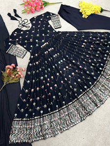 El más vendido, diseñador ecológico, Salwar Kameez, nuevo bordado pesado, trabajo de lentejuelas, Kurti Top Midi, longitud, parte superior inferior Natural - Product Image 5