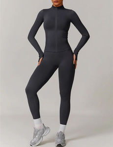 Ropa deportiva Premium para mujer, conjunto de chaqueta y pantalones deportivos sin costuras, ropa de Yoga para gimnasio de alta elasticidad, conjunto de ropa deportiva de 2 piezas - Product Image 5