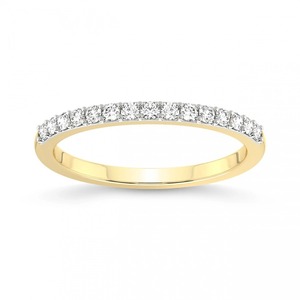 แหวนแต่งงานเพชรคลาสสิก เพชรเลี้ยงในห้องปฏิบัติการ 0.20 กะรัต น้ำหนักรวม 14K ทองคำแท้ สี FG ความสะอาดระดับ VS เพชร 15 เม็ด สไตล์คลาสสิกทำมือ - Product Image 2