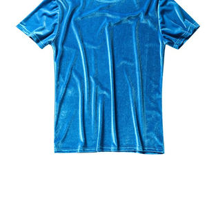 À la mode nouvelle mode été mode velours T-Shirts personnalisé blanc velours surdimensionné t-shirts pour hommes - Product Image 6