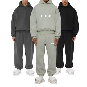 Service OEM personnalisé 100% coton polaire vierge de haute qualité sweat à capuche surdimensionné unisexe et pantalon de jogging ensemble de survêtement pour hommes - Product Image 6