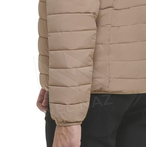 Men's Lightweight 100% Polyester <b>Puffer</b> <b>Jacket</b> High Quality Canvas Custom Logo Stand Collar Winter Latest Design <b>Cheap</b> Price - Product Image 4