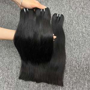 La mejor calidad 100% Onda natural Cabello virgen vietnamita Máquina de color de cabello natural Trama doble Lujo 12a Grado Extremos doblemente dibujados - Product Image 1