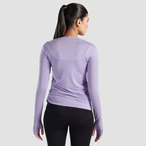 Sleek Lilac Ruche <b>Top</b> Breathable Design - Product Image 2