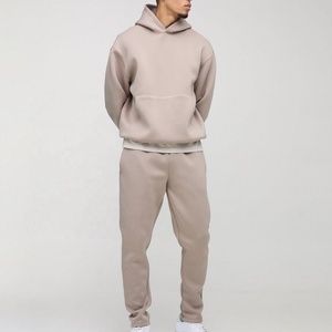 Chándales con capucha Scooba de gran tamaño para hombre, conjunto de 2 piezas cálido y acogedor, chándal de patrón sólido ecológico para invierno - Product Image 4