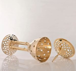Quemador de incienso de latón de última colección de alta calidad, Metal pulido liso de la India para el hogar, Hotel, Festival, regalo decorativo, venta - Product Image 5