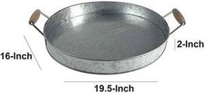 Bandeja para servir comida hecha a mano de primera calidad en metal galvanizado negro con diseño elegante perfecto para desayuno y utensilios de cocina - Product Image 4