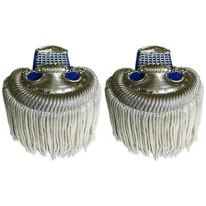 Epaulettes Sweden Silver-Colored Corded Fringes High Quality Embroidered Reusable <b>Magnet</b> Sew-On Fabric Uniform Shoulder - Product Image 1