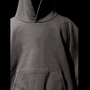 Sudadera con capucha de color sólido para hombre con logotipo personalizado de gran tamaño y hombros descubiertos, peso pesado, estampado de cuerda de Hip Hop - Product Image 4