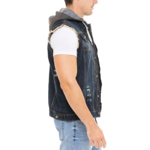 Chaleco vaquero sin mangas para hombre al por mayor, chaleco vaquero informal ajustado con botones, chaleco Vaquero de algodón transpirable, chaleco vaquero masculino para niños - Product Image 2