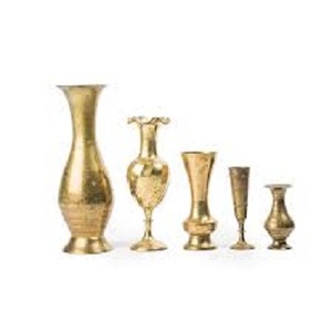 Minimalist iron Tabletop <b>Vase</b> Set Handmade Tall And Short <b>Gold</b> Finish Decorative <b>Vases</b> - Product Image 2