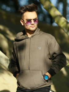 Sweat-shirt à capuche en coton uni de haute qualité 2025, impression de logo personnalisée, coupe ample, basique pour la saison hivernale, vente en gros - Product Image 4
