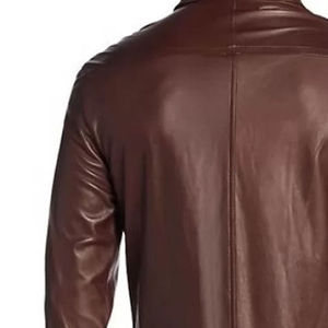 Camisa de cuero abotonada informal de moda para hombres al por mayor logotipo personalizado y servicio OEM diseño clásico de cuero para hombres - Product Image 6