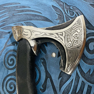 Bouclier Viking Ragnar fait à la main en contreplaqué, acier à haute teneur en carbone 1095, personnalisable, qualité OEM, bricolage - Product Image 5