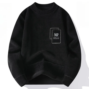 เสื้อสเวตเตอร์คอกลมลำลองสำหรับผู้ชาย, เสื้อกันหนาวคอตตอน100% เสื้อมีฮู้ดเสื้อสวมหัวพิมพ์กราฟิกพื้นเรียบออกแบบให้มีลายสำหรับฤดูหนาว - Product Image 6