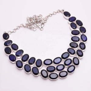 925 <b>Silver</b> <b>Necklace</b>, Natural Multi Color Stone Quartz Gemstone Jewelry, Stock Jewelry - Product Image 4