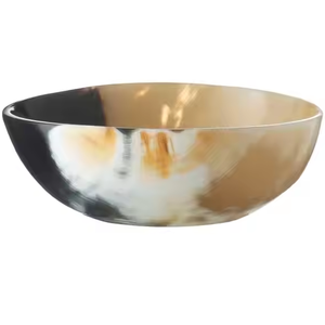 Cuencos de cuerno directos de fábrica con cuencos de servicio de búfalo real, cuenco de servicio decorativo pulido con logotipo de diseño personalizado en alta venta - Product Image 1