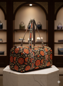 Sac de voyage matelassé en coton fait main indien Le Souvenirs, 18 pouces, léger, avec fermeture éclair, multifonctionnel, portable, grand et durable - Product Image 2