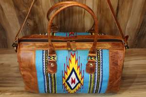 Aztec Pattern Western Style Saddle Blanket Duffel Bag PC Zipper Closure Custom Weekend Travel <b>Carry</b> <b>on</b> Bag Fashionable - Product Image 2
