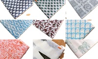Tissu 100% Coton Peigné Respirant Tissé Imprimé Uni Personnalisé Couleur Unie Dobby Textile Poids Moyen pour Couvertures Bébé Garçons