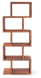 Étagère en bois massif pour ferme moderne Meuble de présentation de livres ouvert au design unique en zig zag pour cuisine, hôtel et salon - Product Image 2