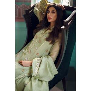 Ensemble chemise en satin Amber Haze, dupatta et pantalon pour le printemps/été - Product Image 3