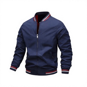 Nouvelle veste bomber en satin 100% polyester à manches raglan et blocs de couleur, veste souvenir brodée sur mesure, fermeture éclair, col montant - Product Image 1