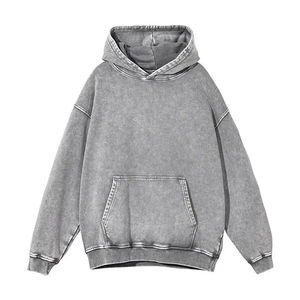 OEM Factory Wholesale Custom Vintage Washed <b>Hoodie</b> 100% Cotton Graphic Thick Oversize Acid Wash Pullover Blank <b>Hoodie</b> Men - Product Image 1
