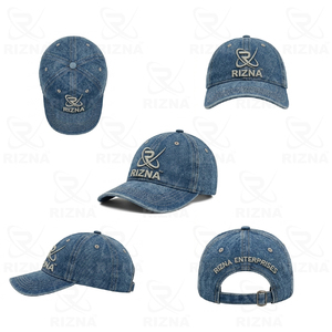 Gorra de Béisbol RIZNA de Mezclilla Twill, 6 Paneles, Ajustable, Unisex, Casual, Deportiva, Formal, con Logotipo Bordado en 3D en el Panel Frontal, Azul, de Algodón - Product Image 6