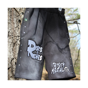 Custom Logo Oversized Men's Hoodie <b>Sweatpants</b> Set Full Zippered Acid Wash <b>Shorts</b> Vintage Stone Wash 100% Polyester Casual Style - Product Image 5