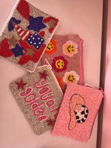 Monedero de Cremallera con Cuentas de Semillas Bordadas a Mano con Borla y Logotipo Personalizado, Monedero Grande Vintage para Monedas, Almacenamiento Suave y Compacto - Product Image 3